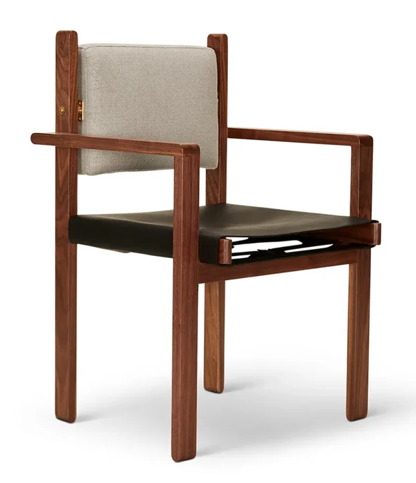 Morro Dining Arm Chair, Leather Sling Seat by Lawson-Fenning