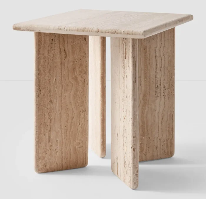 Amata Travertine Side Table by The Citizenry